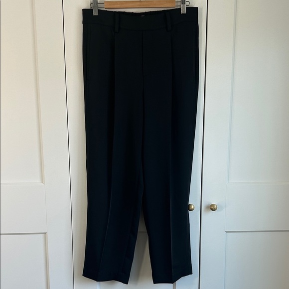 Vince Mid Rise Tapered Pull On Pants Women's Elegant Black Trousers | M - Picture 4 of 8